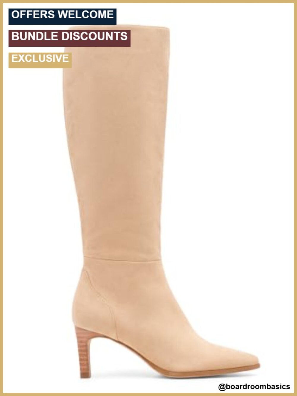 Faux Suede Knee High Boots High Heel Side Zipper Pointed Toe Women